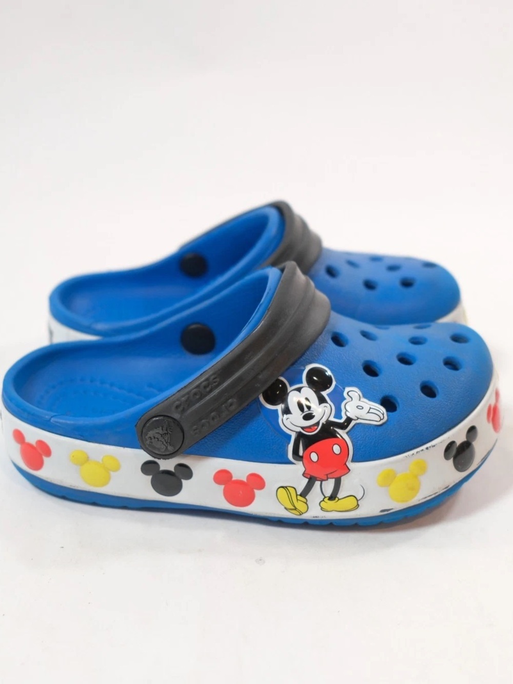 Kids Blue Mickey Mouse Slip-On Clogs Size 6.